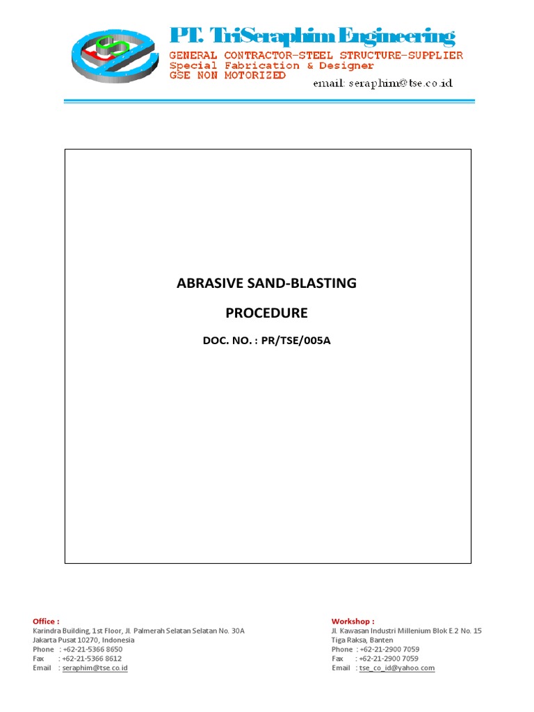Abrasive Sandblasting Procedure.pdf Industries Chemistry