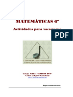 Matematicas 6o Vacaciones 2009