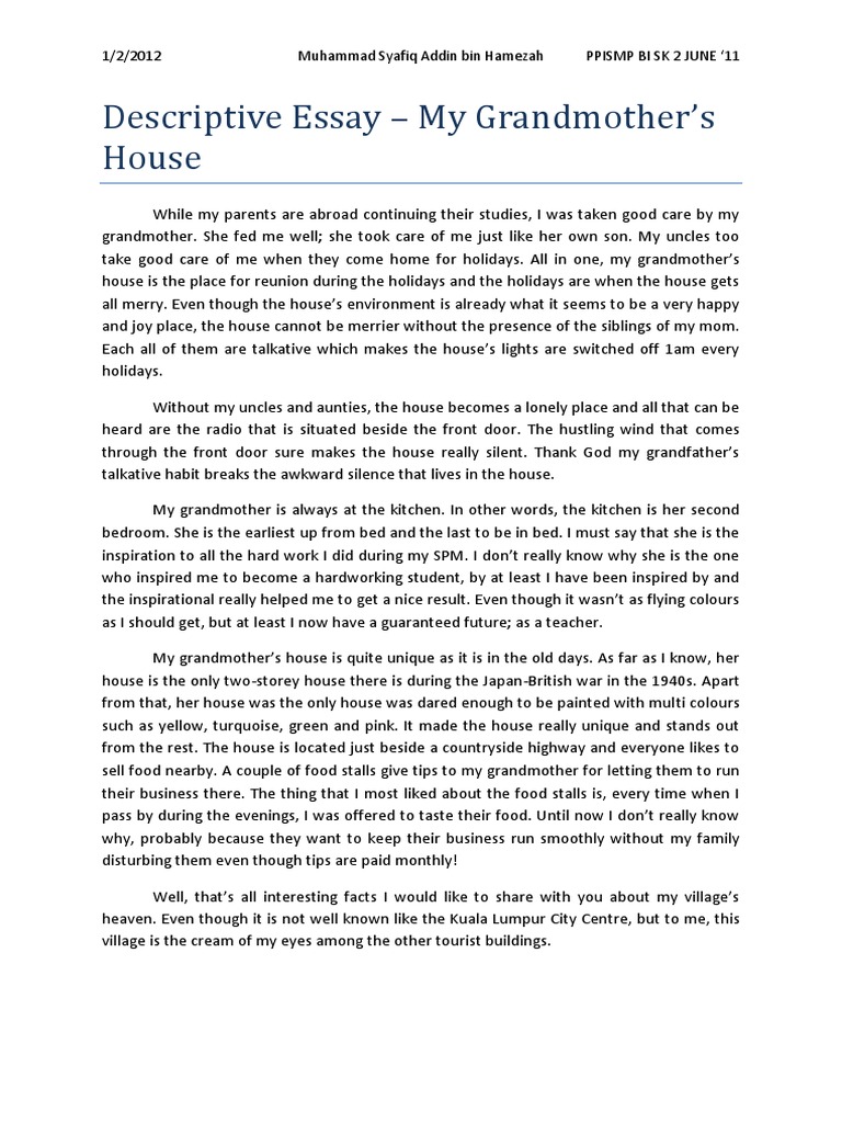 Descriptive Essay PDF