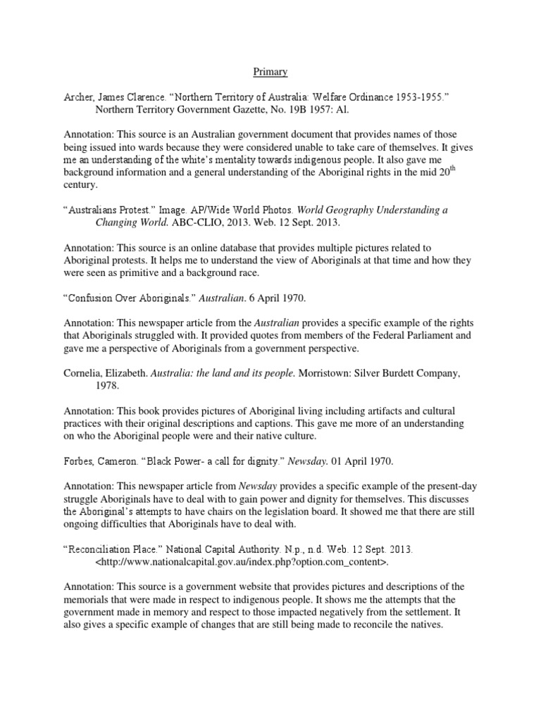 NHD Bibliography | PDF | Indigenous Australians | Australia