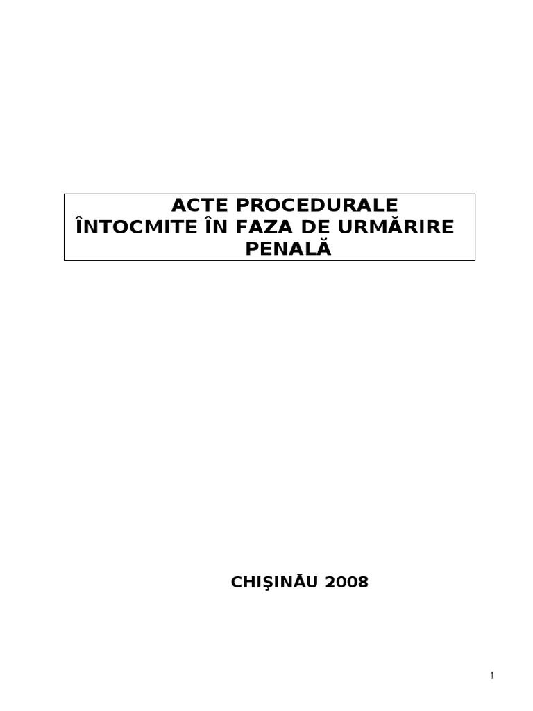Modele Acte Procesuale Penale Moldova 2008