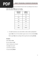 Module 6 Object Pronouns, Possessive Pronouns