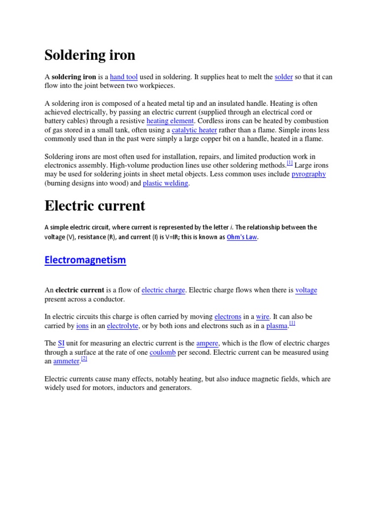Soldering Iron PDF Electrical Resistivity And Conductivity