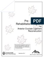 Before Surgery Rehabilitation Program ACL Reconstruction