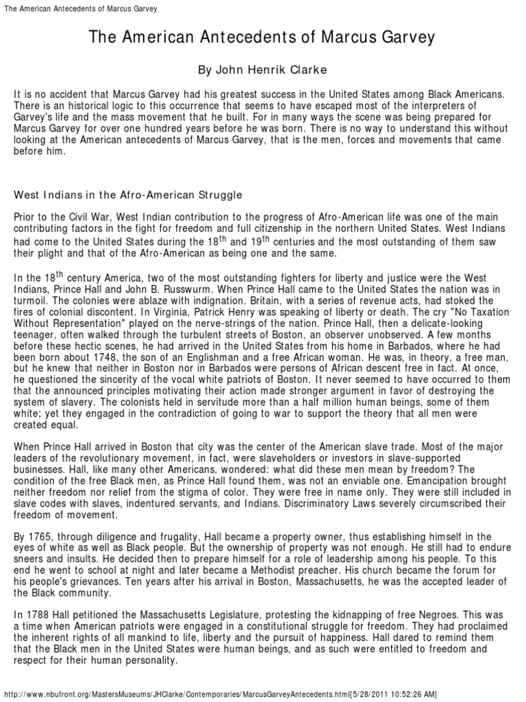 marcus garvey essay