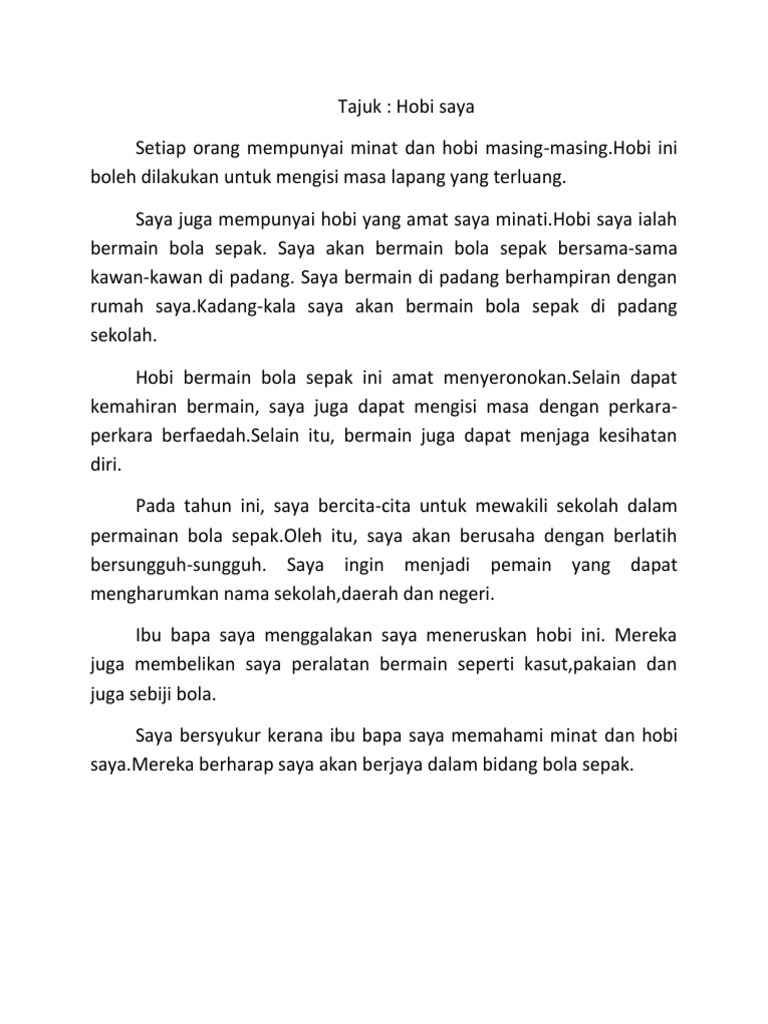Hobi Saya Pdf