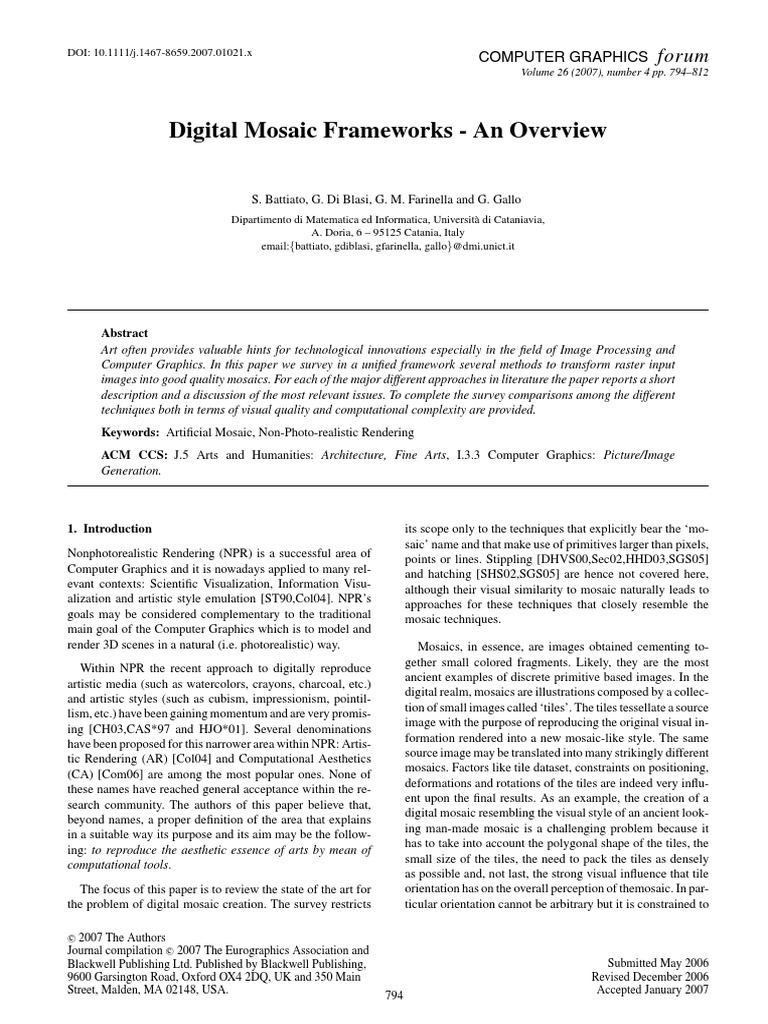 Digital Mosaic Frameworks An Overview Forum PDF Rendering