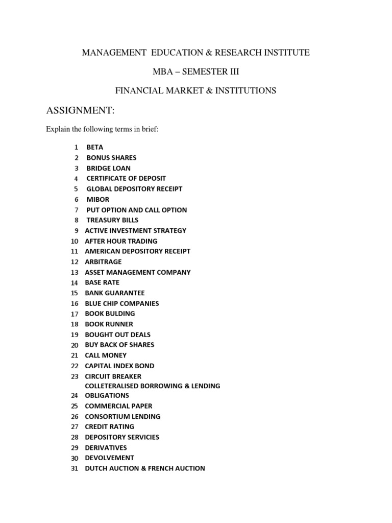 Overview of Financial Terms | PDF | Finance & Money Management