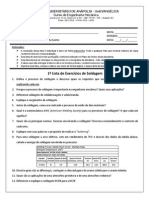 Lista 01 de Exercícios - Soldagem PDF