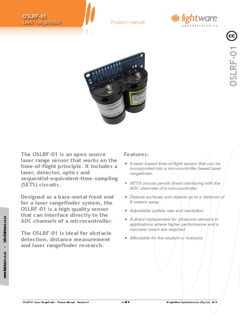OSLRF01 Laser Rangefinder Manual Rev 0 PDF Analog To Digital