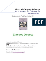 Dussel Enrique 1492 El Encubrimiento Del Otro Hacia El Origen Del Mito de La Modernidad