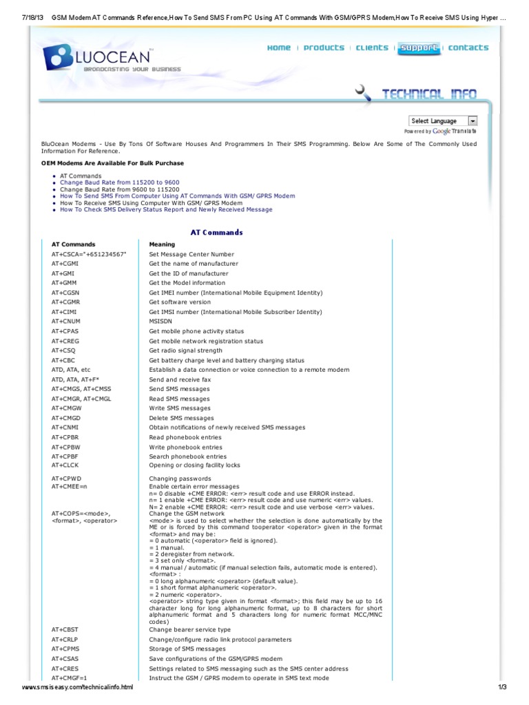 GSM Modem at Commands Reference,How to Send SMS From PC Using at