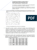 1 Lista de Exercícios Hidrologia 2013.2