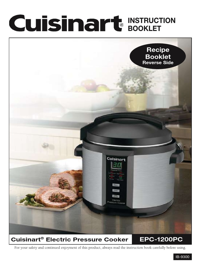 Cuisinart EPC1200PC Electronic Pressure Cooker Manual Pressure
