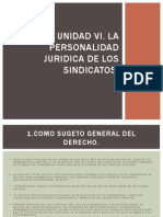 Unidad Vi. La Personalidad Juridica de Los Sindicatos