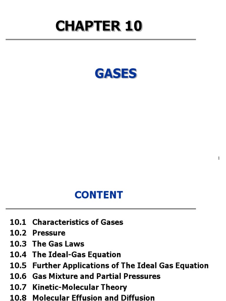 Chemistry: Understanding Gases | PDF | Gases | Atmospheric Pressure