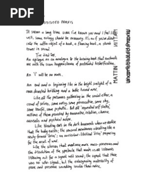 Unconstituted Praxis Pdf Improvisation Aesthetics