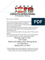 CCSS and Homeschool Meeting Flyer