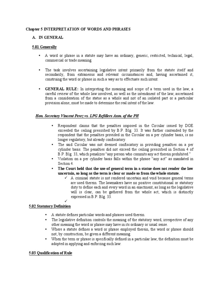 Statutory Interpretation Principles | PDF | Statutory Interpretation ...
