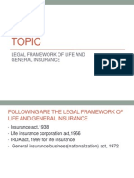 Topic: Legal Framework of Life and General Insurance