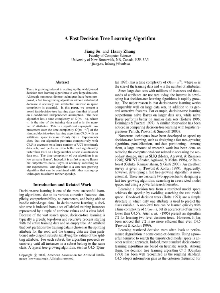 A Fast Decision Tree Learning Algorithm | PDF | Teaching Methods ...
