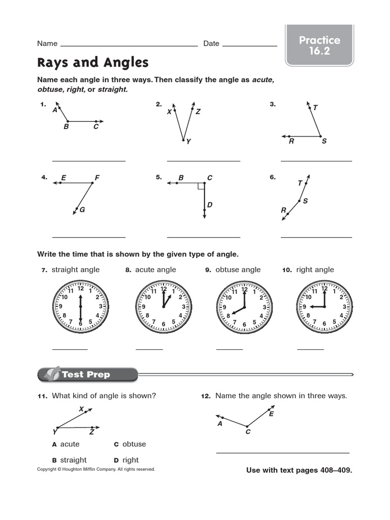 Grade 4 Angles | PDF | Angle | Vertex (Geometry)