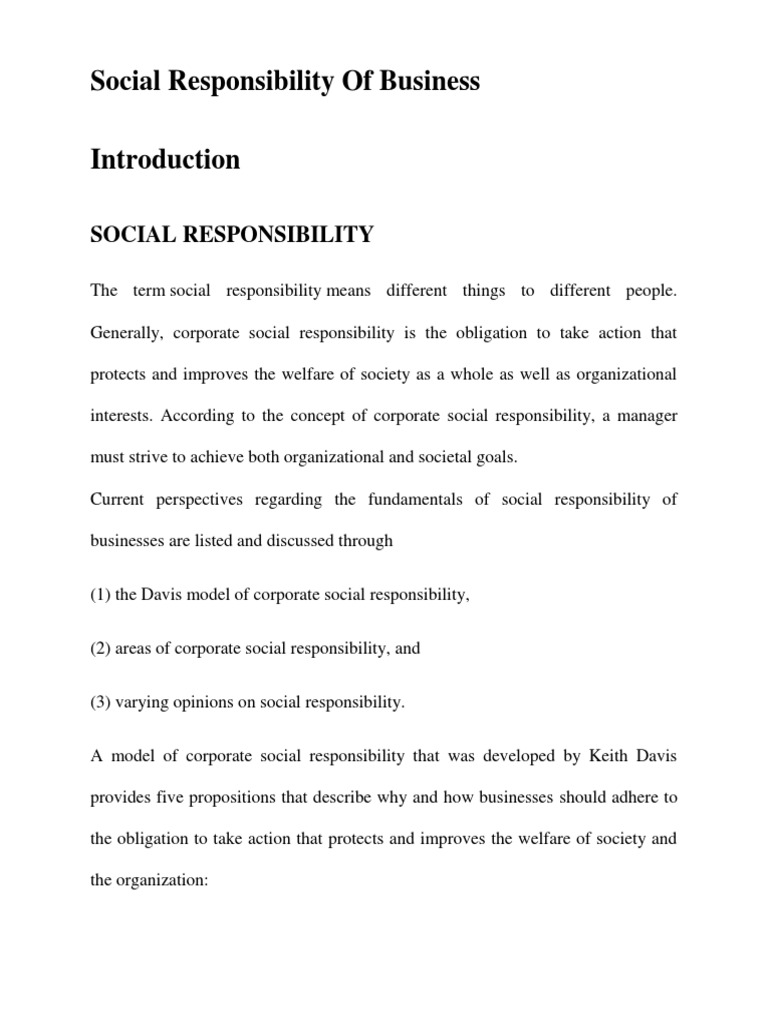 Understanding Business Social Responsibility | PDF