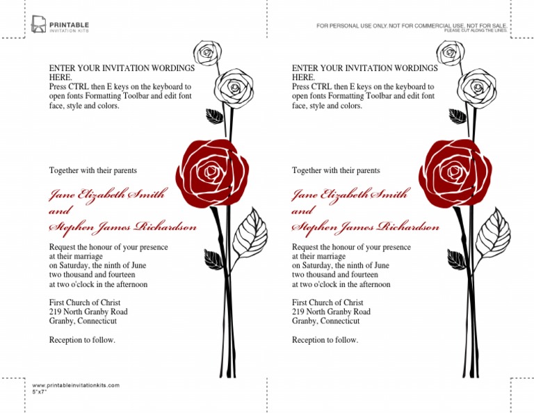 Formal Red Roses Invite | PDF