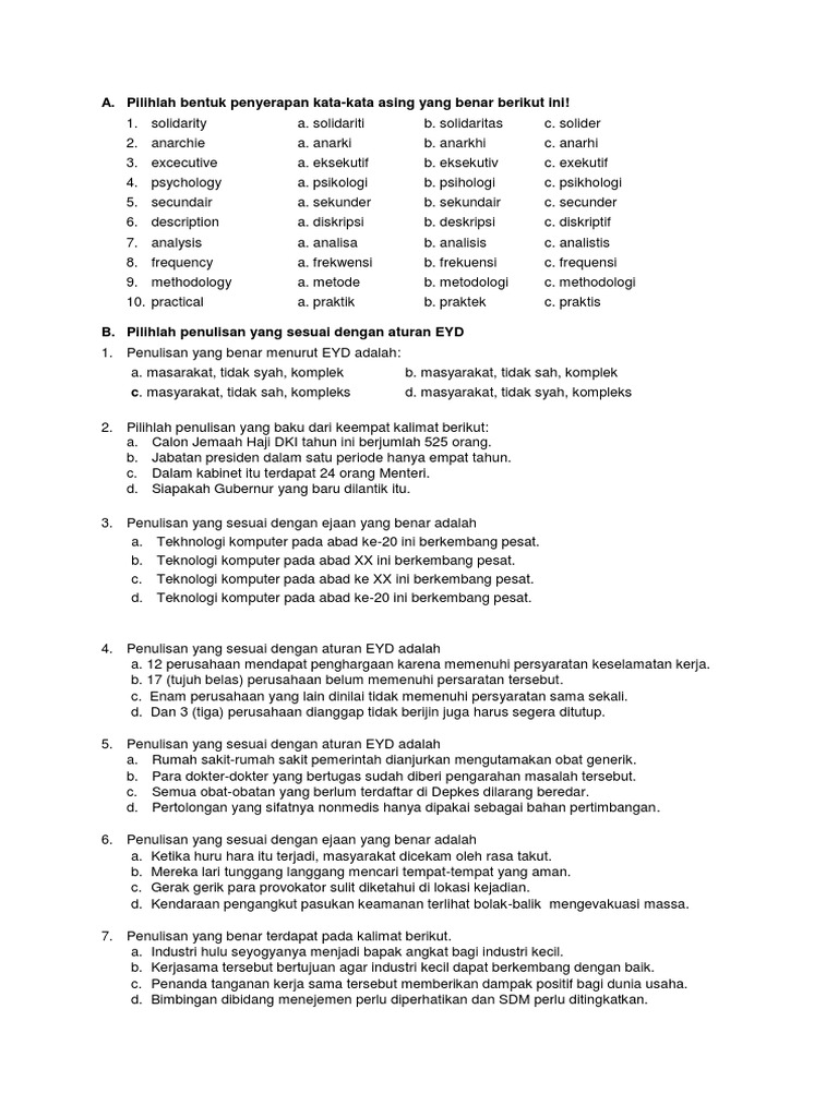 Penulisan Kata Yang Benar Menurut Eyd - Untaian Kata 2019