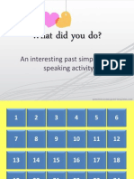What Did You Do?: An Interesting Past Simple Tense Speaking Activity