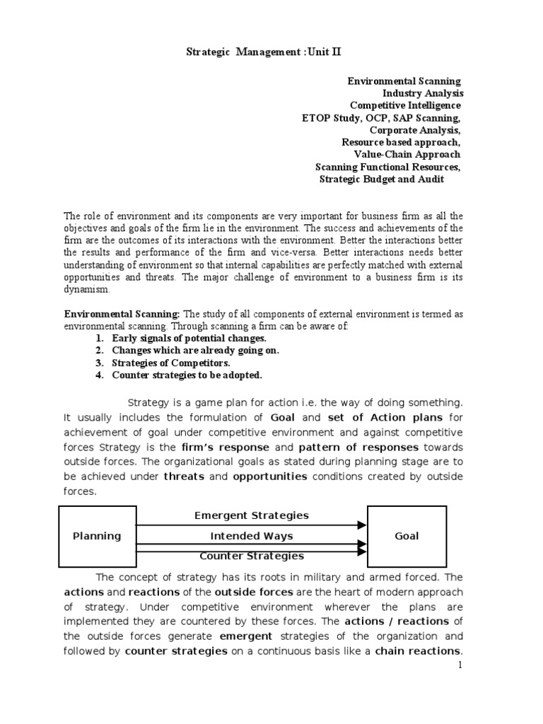 Environmental Scanning for Strategic Management | PDF | Finance & Money ...