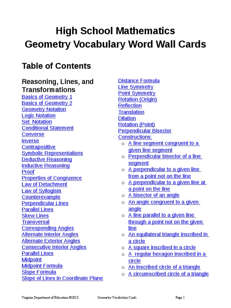 Math Vocab Triangle Perpendicular