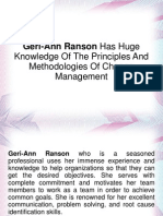 Geri-Ann Ranson Has Huge Knowledge of The Principles and Methodologies of Change Management