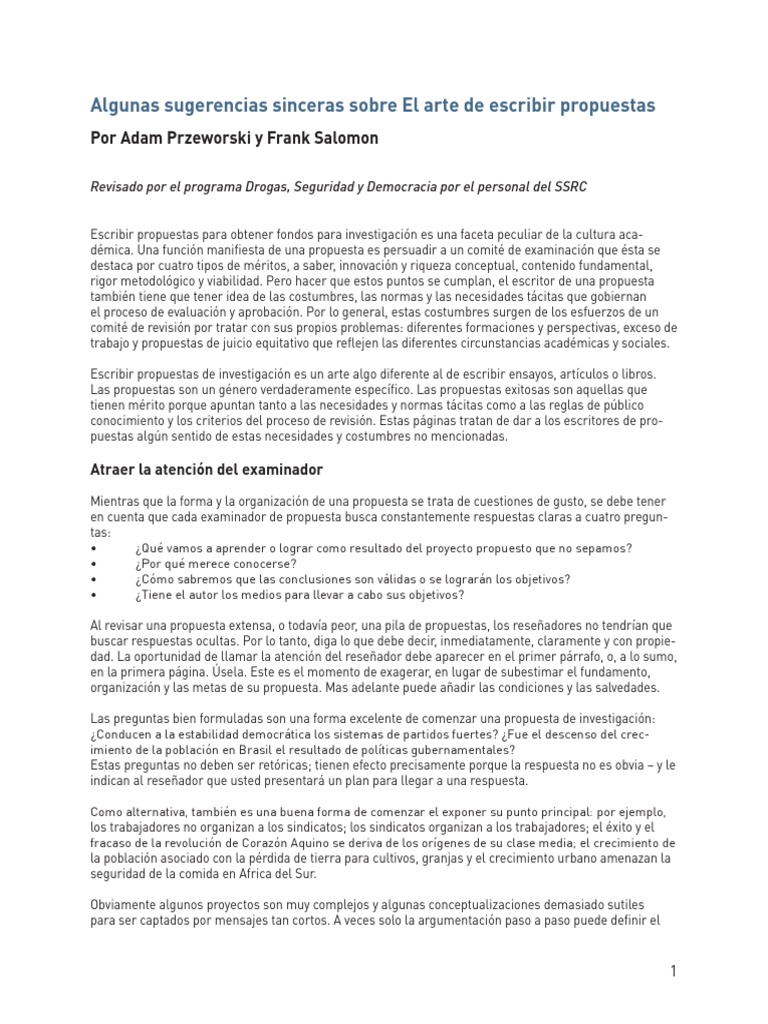 Art of Writing Proposals DSD Spanish PDF | PDF | Conocimiento | Democracia