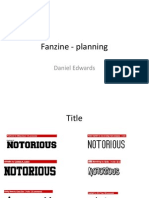 Fanzine - Planning: Daniel Edwards