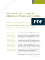 Modos de Leer Literatura y Construcción de La Distinción 2 PDF