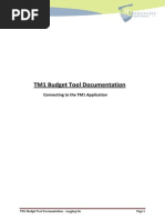 TM1 Budget Tool Documentation Logging On