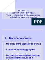 Introduction To Macroeconomics and National Income Accounting - Topic 1