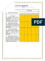 Rubrica para Evaluar Expocicion