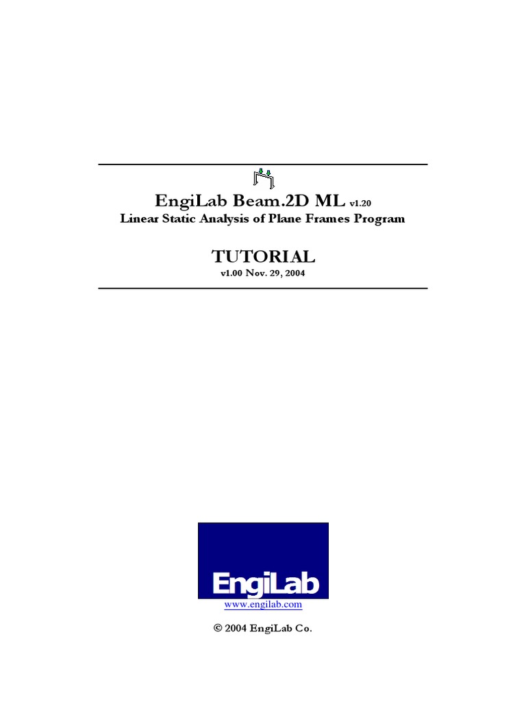 EngiLab Beam.2D ML Tutorial | PDF | Bending | License