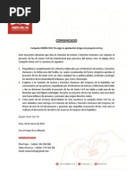 Comunicado Unión Civil Ya