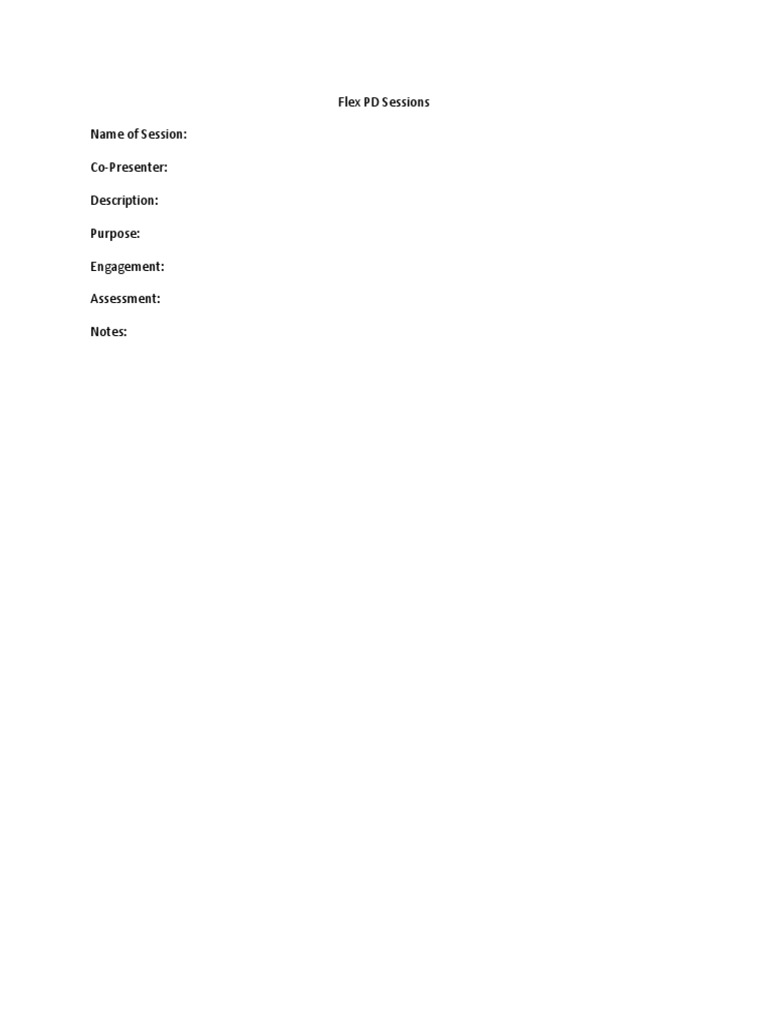 Flex PD Sessions Overview and Details | PDF | Career & Growth