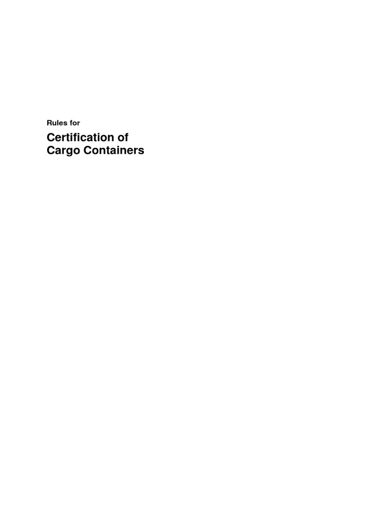 ABS Rules For Cargo Containers 1998 | PDF | Welding | Construction