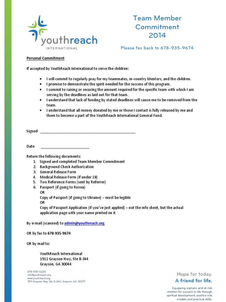 2014 Team Member Commitment Page 2 | PDF