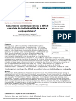 Psicologia - Reflexão e Crítica - Casamento Contemporâneo - o Difícil Convívio Da Individualidade Com A Conjugalidade