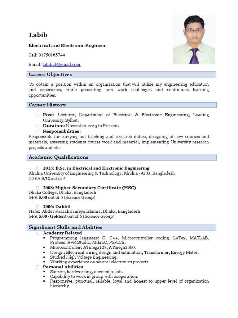 CV | Bangladesh | Electronics