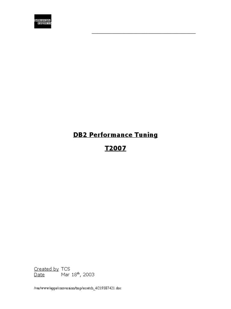 DB2 Performance Tuning Guide | PDF | Business