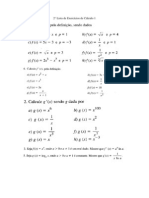 Lista 2 de Calculo I