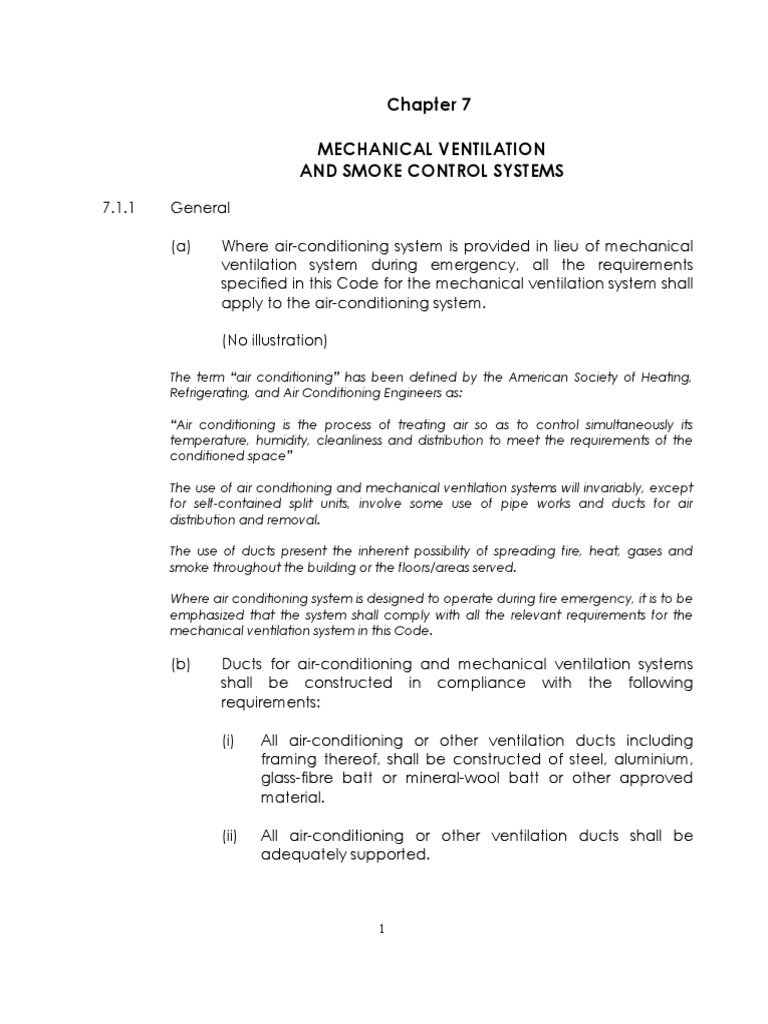 Mechanical Ventilation & Smoke Control Systems | PDF | Duct (Flow) | Hvac