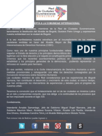 Redcisur Apoya a Gustavo Petro tras destitución y hace un llamado a CIDH